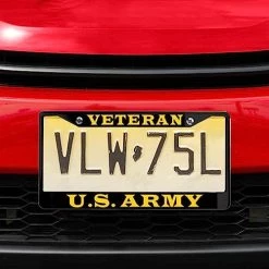 U.S. Army Veteran Powder Coated Metal License Plate Frame -Bruce Store 51LVeFTppzL