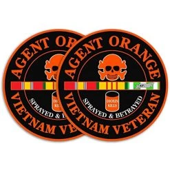 VetFriends.com Vietnam Veteran Agent Orange Sprayed & Betrayed 3" Circle Decal/Bumper Sticker Quantity Of (2)