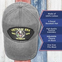 VetFriends.com Vietnam Era Veteran Vintage Grey Baseball Hat With 1960-1975 Eagle Insignia -Bruce Store 51Ou0BnVr0L
