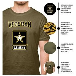 US Army Veteran Olive Drab T-Shirt W/Black & Yellow Star Logo 8 US Army Veteran Olive Drab T-Shirt W/Black & Yellow Star Logo -Bruce Store 51PSd9W2WwL