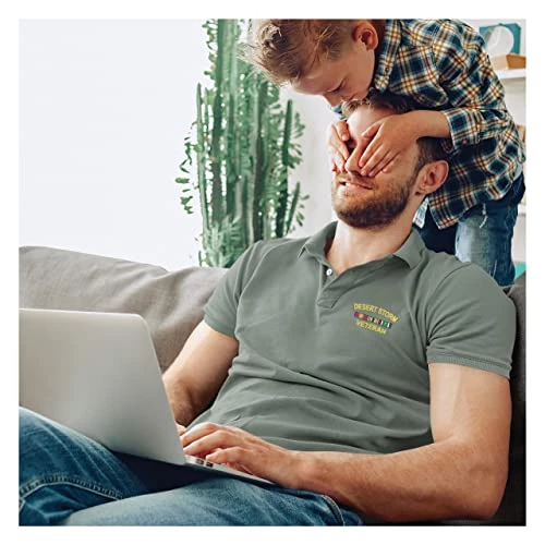 Desert Storm Veteran Polo Shirt - Embroidered With Service Ribbons & Text 5 Desert Storm Veteran Polo Shirt - Embroidered With Service Ribbons & Text - Image 5