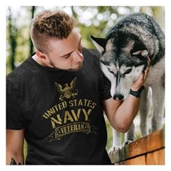 US Navy Veteran T-Shirt With Gold Eagle Emblem Graphic - Officially Licensed -Bruce Store 51RX7g6wBHL