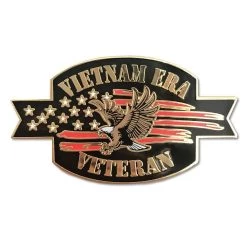 Vietnam Era Veteran Lapel Hat Suit Pin With American Eagle And USA Flag Graphics Vietnam War Memorabilia VetFriends.com Vietnam Vet Pins For Veterans Day