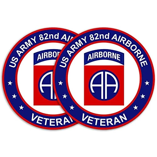 Army Veteran Circle Decal Sticker With 82nd Airborne Graphic Quantity Of (2) 1 Army Veteran Circle Decal Sticker With 82nd Airborne Graphic Quantity Of (2)