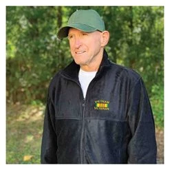 VetFriends.com Vietnam Veteran Fleece Embroidered Jacket For Men Black Full-zip With Pockets -Bruce Store 51TDKsI4fQL 1