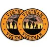 Vietnam Veteran Circle Decal Sticker With Huey, Ribbon, And Soldier Graphics Quantity Of (2)