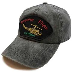 Vietnam Veteran Frequent Flyer Huey Helicopter Vintage Grey Baseball Hat