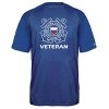 US Coast Guard Veteran Performance T-Shirt With Anchor Logo - Officially Licensed (Large, Royal Blue)