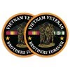 Vietnam Veteran Brothers Forever Memorial, 3 Soldiers Statue, And Service Ribbons Circle Bumper Sticker Quantity Of (2)