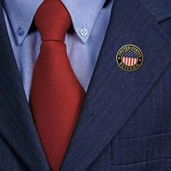 US Veteran Lapel Pin With American Flag - Military Hat Pins VetFriends.com -Bruce Store 51d9O5YOGkL