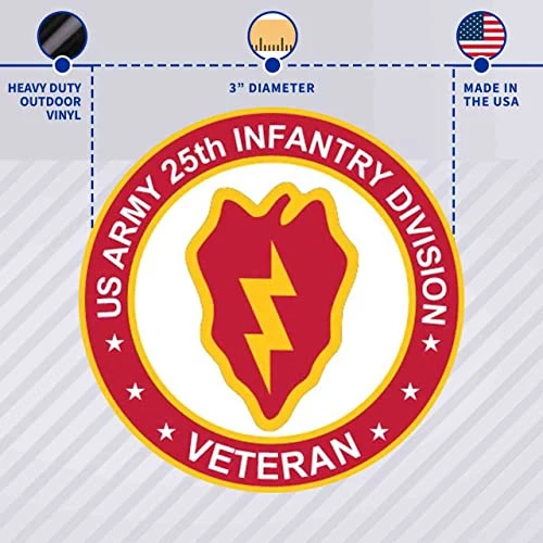 Army Veteran Circle Decal Sticker With 25th Infantry Division Graphic Quantity Of (2) 5 Army Veteran Circle Decal Sticker With 25th Infantry Division Graphic Quantity Of (2) - Image 5