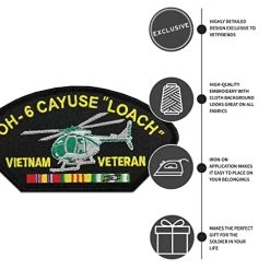 Vietnam Veteran W/Ribbon OH-6 Cayuse Loach Patch Licensed Military Apparel Patriotic Products Gifts For Veterans Families And Retired VetFriends.com -Bruce Store 51g9WzewMzL