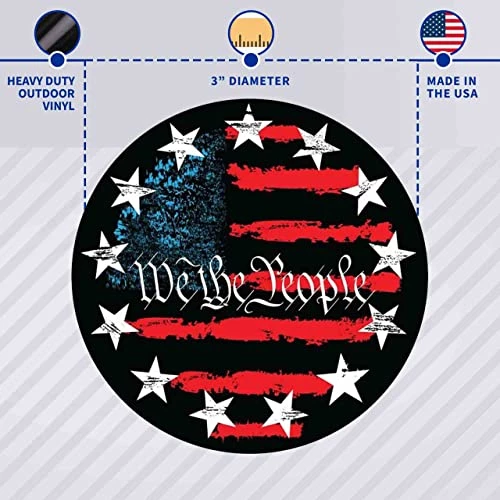 Betsy Ross 'We The People' 13-Star American Flag Circle Decal Sticker (5) 2 Betsy Ross 'We The People' 13-Star American Flag Circle Decal Sticker (5) - Image 2