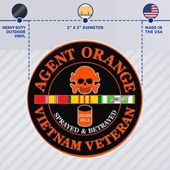 VetFriends.com Vietnam Veteran Agent Orange Sprayed & Betrayed 3" Circle Decal/Bumper Sticker Quantity Of (2) -Bruce Store 51kI78Ck2wL