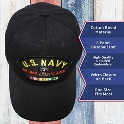 US Navy Vietnam Veteran Hat Service Ribbon Black Mens Military Ballcap VetFriends -Bruce Store 51mqn8uk1XL