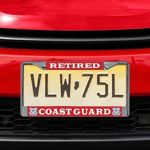 Coast Guard Retired Metal License Plate Frame Licensed Military Apparel Patriotic Products Gifts For Veterans Families And Retired VetFriends.com 2 Coast Guard Retired Metal License Plate Frame Licensed Military Apparel Patriotic Products Gifts For Veterans Families And Retired VetFriends.com - Image 2