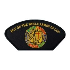 Armor Of God Patch With Put On The Whole Armor Of God Text Licensed Military Apparel Patriotic Products Gifts For Veterans Families And Retired VetFriends.com