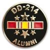 DD 214 Hat Pin Lapel Pin US National Service Ribbon Alumni Stars VetFriends.com .75" Diameter