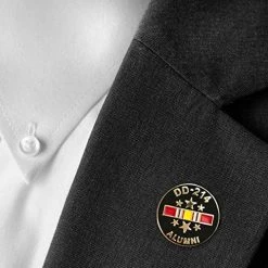 DD 214 Hat Pin Lapel Pin US National Service Ribbon Alumni Stars VetFriends.com .75" Diameter -Bruce Store 51qOUfsNbPL