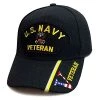 US Navy Veteran Hat W/Eagle Graphic & Veteran On Bill - Black