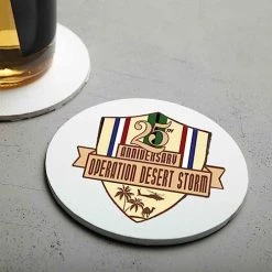 Desert Storm 25th Anniversary Sandstone Coaster Licensed Military Apparel Patriotic Products Gifts For Veterans Families And Retired VetFriends.com -Bruce Store 51ryxDJg2sL