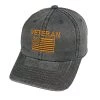US Veteran Baseball Hat With Embroidered American Flag - Vintage Grey