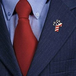 American Flag Christian Cross Lapel Pin - Gift - Hat Pin -Bruce Store 51tOkzDsqwL