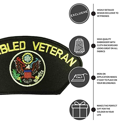 Disabled Vet Patch Licensed Military Apparel Patriotic Products Gifts For Veterans Families And Retired VetFriends.com 3 Disabled Vet Patch Licensed Military Apparel Patriotic Products Gifts For Veterans Families And Retired VetFriends.com - Image 3