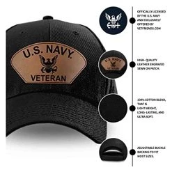 VetFriends.com US Navy Veteran Hat With Leather Patch Officially Licensed - Black -Bruce Store 51uIn9wavjL
