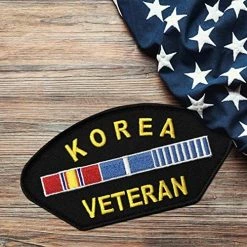 Korea Veteran Patch With Ribbons Graphic Licensed Military Apparel Patriotic Products Gifts For Veterans Families And Retired VetFriends.com -Bruce Store 51uLAuHTaRL