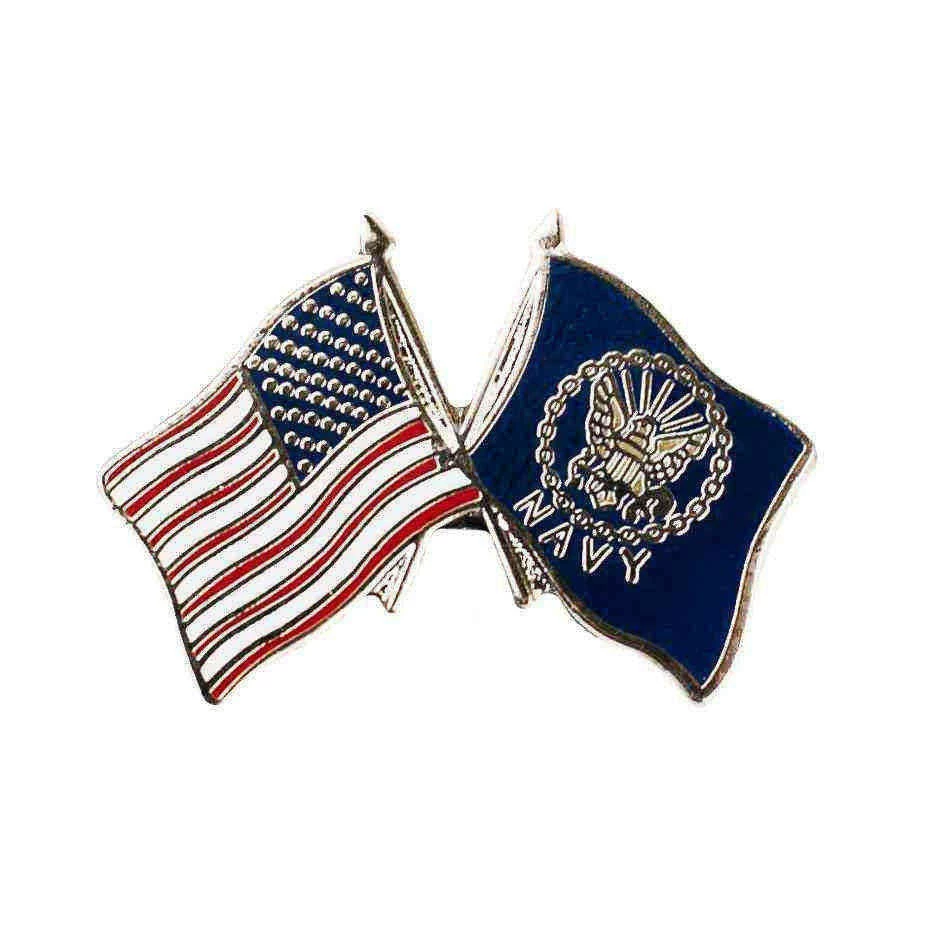 US Navy Lapel Pin - US State Pins US Navy And American Flag Crossed Flags American Flag Hat Pin US Navy VetFriends.com 1 US Navy Lapel Pin - US State Pins US Navy And American Flag Crossed Flags American Flag Hat Pin US Navy VetFriends.com
