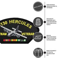 Vietnam Veteran W/Ribbon: C-130 Hercules Patch Licensed Military Apparel Patriotic Products Gifts For Veterans Families And Retired VetFriends.com -Bruce Store 51z7lbeDowL