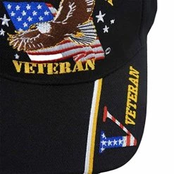 Vietnam Era Veteran Patriotic Baseball Hat With Bald Eagle, American Flag & Veteran On Bill Multi