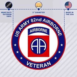Army Veteran Circle Decal Sticker With 82nd Airborne Graphic Quantity Of (2) 9 Army Veteran Circle Decal Sticker With 82nd Airborne Graphic Quantity Of (2) -Bruce Store 51zwxUqvLlL