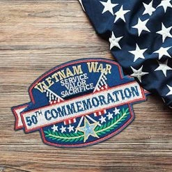 Vietnam War 50th Commemoration Embroidered Patch Licensed Military Apparel Patriotic Products Gifts For Veterans Families And Retired VetFriends.com -Bruce Store 612g1VVAD9L