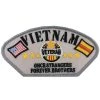 Vietnam Veteran Patch With Once Strangers Forever Brothers - Gray Patch/Black Text Licensed Military Apparel Patriotic Products Gifts For Veterans Families And Retired VetFriends.com