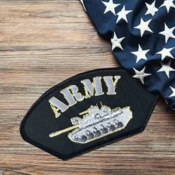 US Army Patch With Army Tank Graphic Licensed Military Apparel Patriotic Products Gifts For Veterans Families And Retired VetFriends.com -Bruce Store 61HYkJRxUCL