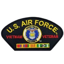 US Air Force Vietnam Veteran Patch With Ribbons And Eagle Emblem Licensed Military Apparel Patriotic Products Gifts For Veterans Families And Retired VetFriends.com