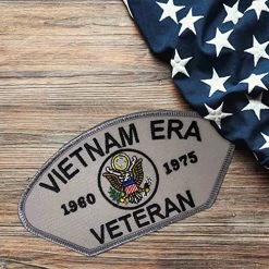 Vietnam Era Veteran Patch With Eagle Emblem Graphic - Gray Patch Black Text Licensed Military Apparel Patriotic Products Gifts For Veterans Families And Retired VetFriends.com -Bruce Store 61gGIuab0LL