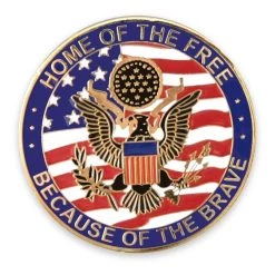 US Flag Lapel Pin With Home Of The Free Because Of The Brave American Eagle Pin Lapel Pin Patriotic