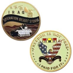 Operation Desert Storm Challenge Coin Licensed Military Apparel Patriotic Products Gifts For Veterans Families And Retired VetFriends.com