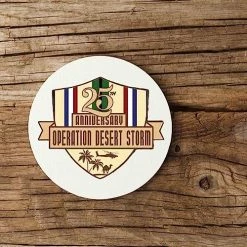 Desert Storm 25th Anniversary Sandstone Coaster Licensed Military Apparel Patriotic Products Gifts For Veterans Families And Retired VetFriends.com -Bruce Store 61sCbm9BhML