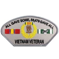 Vietnam Veteran Patch: All Gave Some, 58479 Gave All - Grey Licensed Military Apparel Patriotic Products Gifts For Veterans Families And Retired VetFriends.com