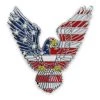 Bald Eagle Lapel Pin With American Flag Red White And Blue Enamel Paint And Feathers USA Freedom Patriot Army Navy Air Force Marines VetFriends.com